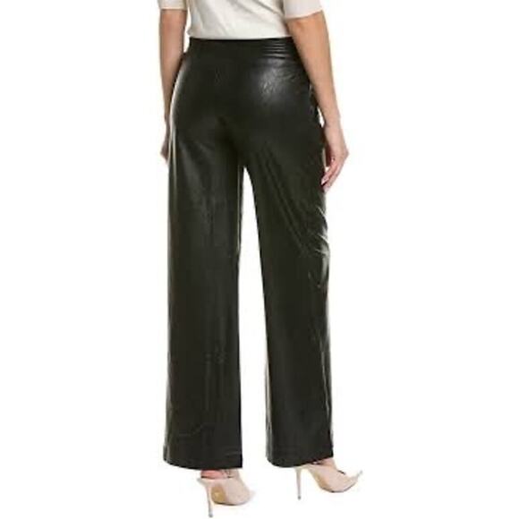 Commando Black Faux Leather Wide Leg High Waist Pull On Pants Size Large NWT - Picture 2 of 9